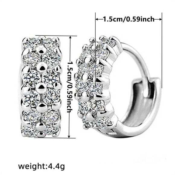 The 2 Row huggie hoop earth in 925 - Picture 5 of 6